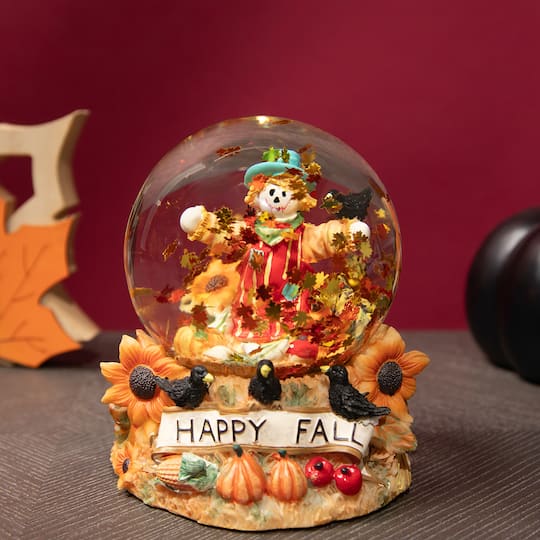 Scarecrow Happy Fall Harvest Snow Globe - 5.5" By Northlight in Multicolor-Colored | 5.5" x 4.25" x 5" | Michaels®